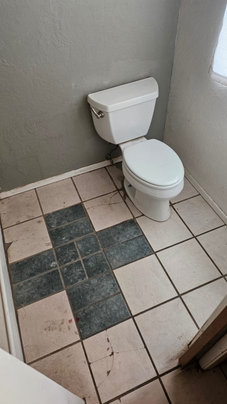 Before: original tile floor